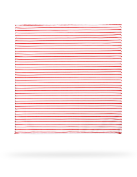 Pochette blanche à rayures rouges
