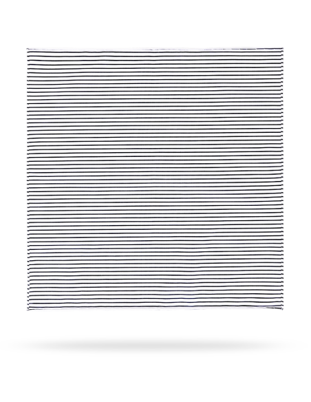 Pochette blanche à fines rayures noires