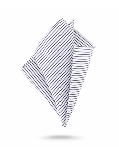 Pochette blanche à fines rayures noires