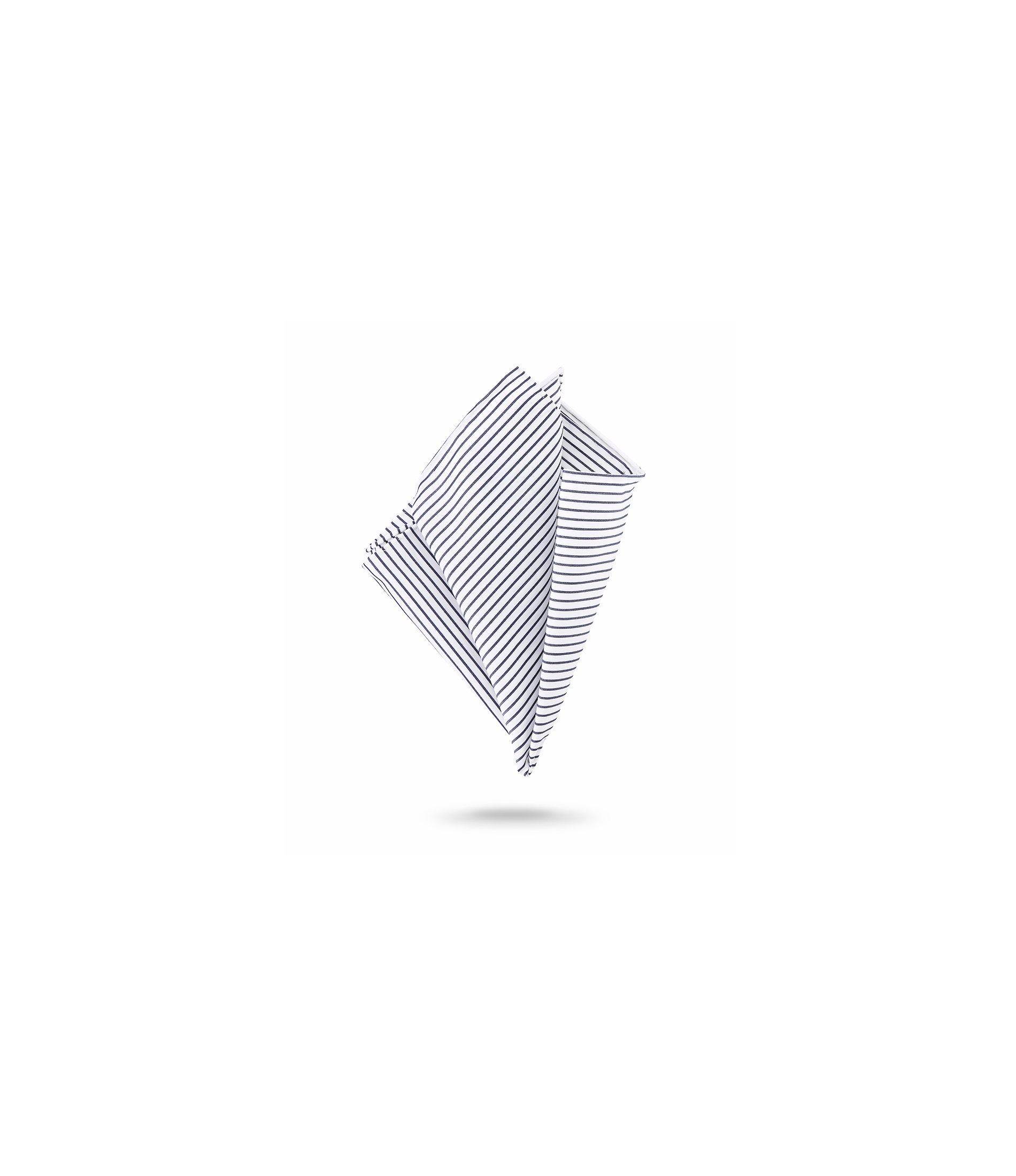 Pochette blanche à fines rayures noires