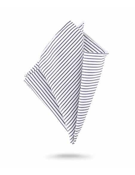 Pochette blanche à fines rayures noires