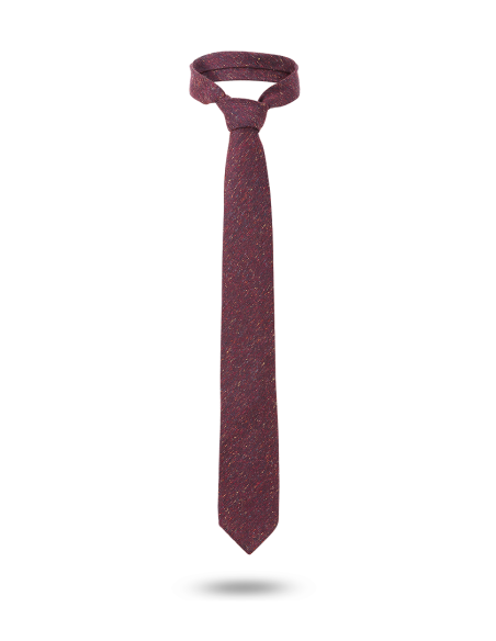 Cravate 7 plis Tissée bordeaux