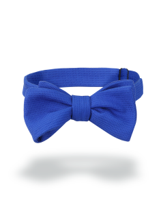 Noeud papillon en piqué de soie bleu roi