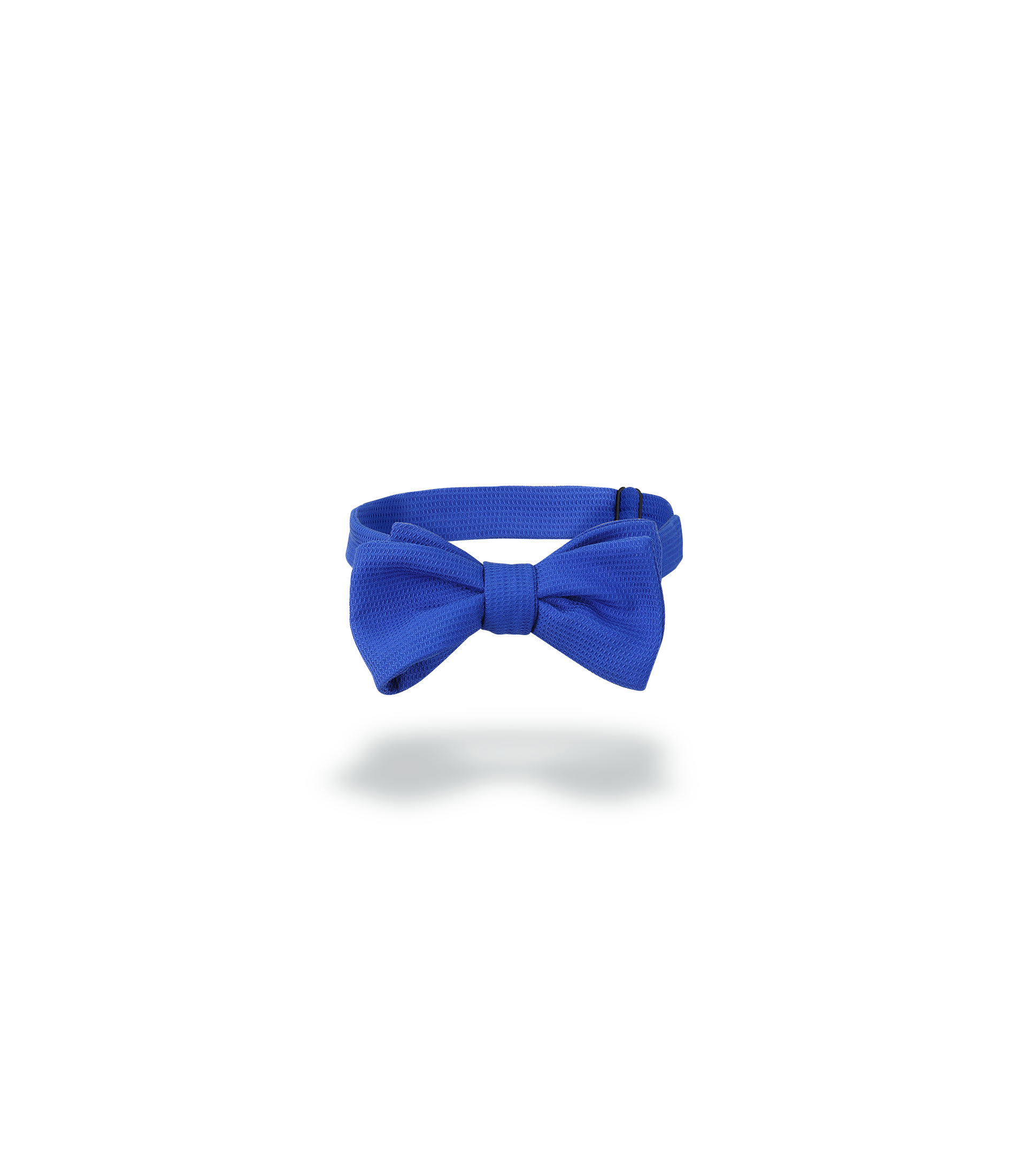 Noeud papillon en piqué de soie bleu roi