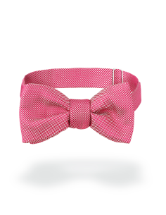 Noeud papillon en soie nattée rose