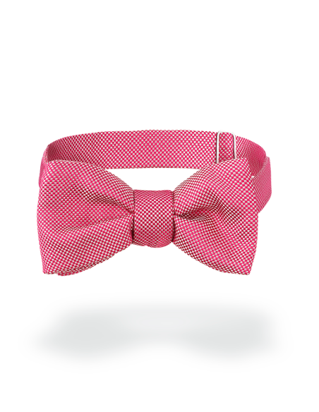 Noeud papillon en soie nattée rose