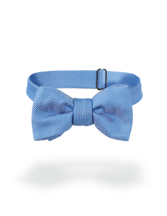 Noeud paillon en soie nattée bleu