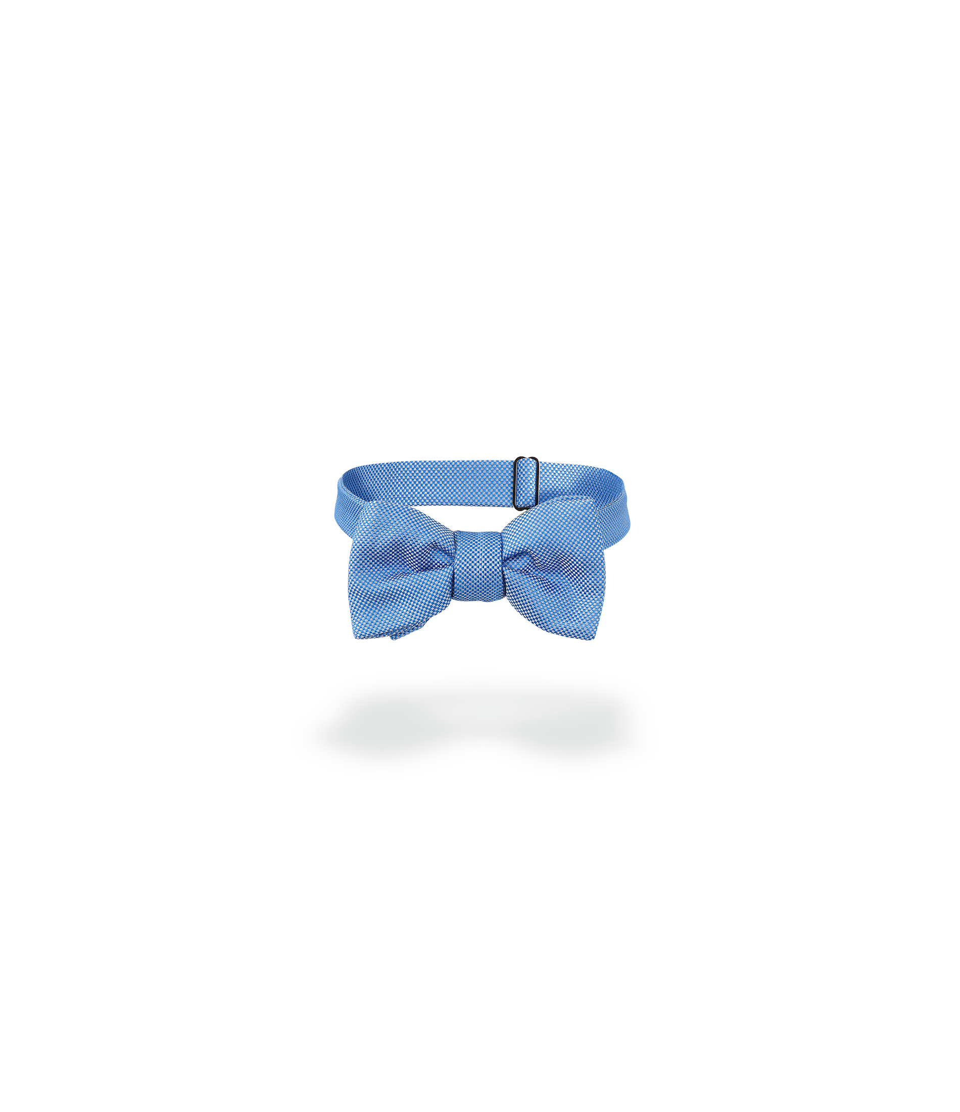 Noeud paillon en soie nattée bleu