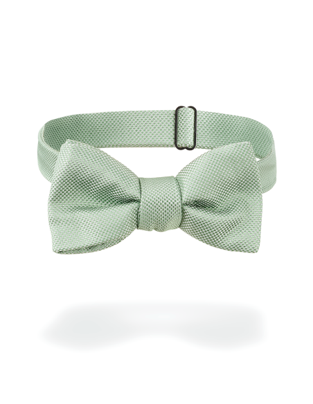 Noeud papillon en soie nattée vert d'eau