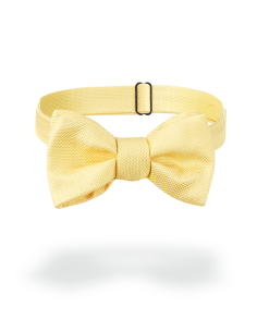 Noeud papillon en soie nattée jaune citron