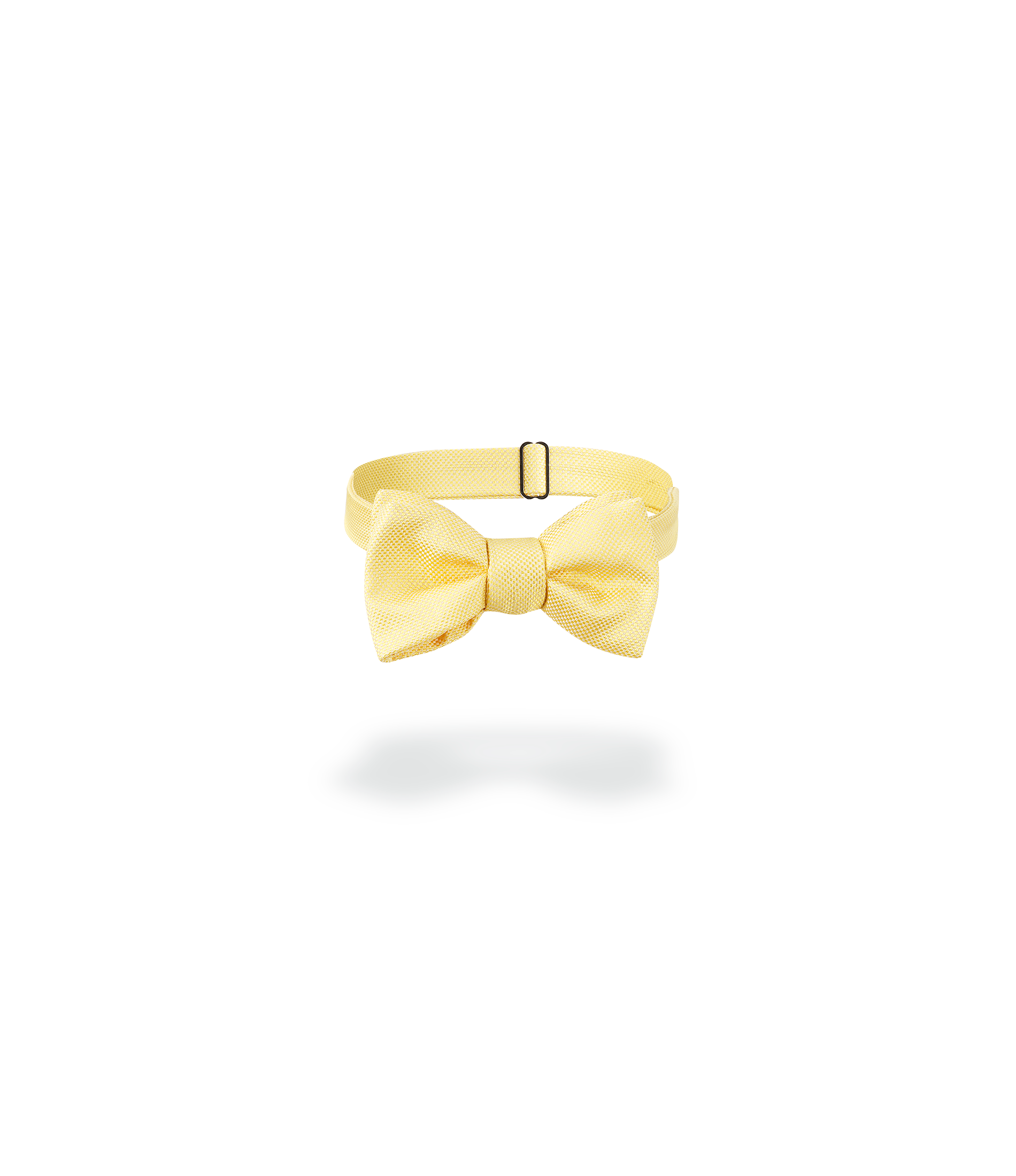 Noeud papillon en soie nattée jaune citron